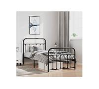Bedframe met hoofd- en voeteneinde metaal zwart 100x190 cm352590