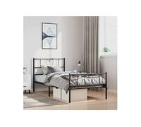 Bedframe met hoofd- en voeteneinde metaal zwart 100x200 cm355476