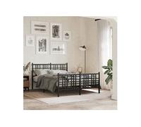 Bedframe met hoofd- en voeteneinde metaal zwart 120x190 cm376339