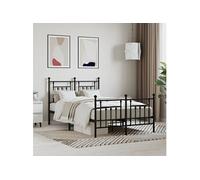 Bedframe met hoofd- en voeteneinde metaal zwart 120x200 cm353553