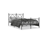 vidaXL Bedframe met hoofd- en voeteneinde metaal zwart 120x200 cm376518 Noir G