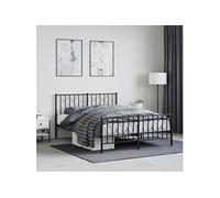 Bedframe met hoofd- en voeteneinde metaal zwart 135x190 cm374454