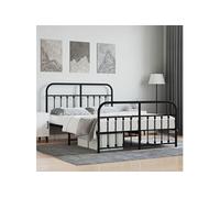 Bedframe met hoofd- en voeteneinde metaal zwart 140x200 cm352597