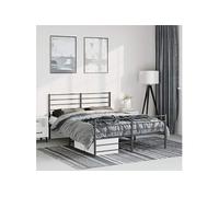 Bedframe met hoofd- en voeteneinde metaal zwart 150x200 cm352339