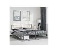 Bedframe met hoofd- en voeteneinde metaal zwart 183x213 cm355486