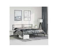 Bedframe met hoofd- en voeteneinde metaal zwart 183x213 cm372300
