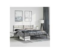 vidaXL Bedframe met hoofd- en voeteneinde metaal zwart 183x213 cm373714 Noir G