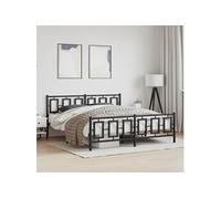Bedframe met hoofd- en voeteneinde metaal zwart 183x213 cm374264