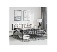 Bedframe met hoofd- en voeteneinde metaal zwart 193x203 cm353463