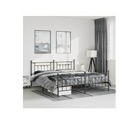 Bedframe met hoofd- en voeteneinde metaal zwart 193x203 cm353561