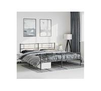 Vidaxl Cadre De Lit Métal Sans Matelas Avec Pied De Lit Noir 193x203cm Noir