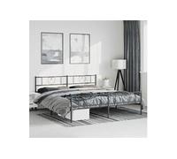Bedframe met hoofd- en voeteneinde metaal zwart 193x203 cm355487