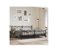 Bedframe met hoofd- en voeteneinde metaal zwart 193x203 cm376152