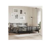 vidaXL Cadre de Lit Métal avec Tête de Lit/Pied de Lit Sommier à Lattes Lit Adulte Lit Double de Chambre à Coucher 376348