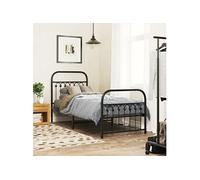 vidaXL Cadre de lit avec tête et pied de lit en métal noir 75x190 cm