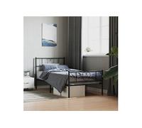 vidaXL Bedframe met hoofd- en voeteneinde metaal zwart 80x200 cm355472 Noir G