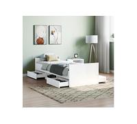 Vidaxl Cadre De Lit Avec Tête De Lit/Pied De Lit Blanc 75x190 Cm Blanc