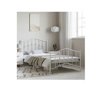 Bedframe met hoofd- en voeteneindeÂ metaal wit 100x190 cm373850