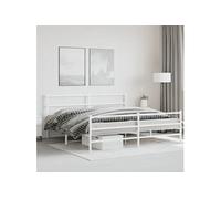 Bedframe met hoofd- en voeteneindeÂ metaal wit 193x203 cm355438
