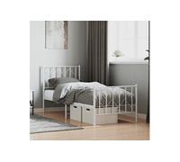 Bedframe met hoofd- en voeteneindeÂ metaal wit 75x190 cm374494