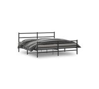 Bedframe met hoofd- en voeteneindeÂ metaal zwart 193x203 cm355389