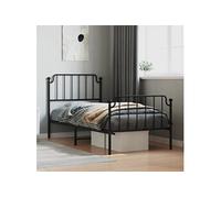 Bedframe met hoofd- en voeteneinde metaal zwart 90x200 cm373898
