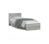 vidaXL Cadre de lit avec tête de lit, sans matelas, sommier à lattes 75x190 cm Gris