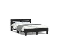 Vidaxl Cadre De Lit Avec Tête De Lit Noir 120x200 Cm Bois D'ingénierie Marron