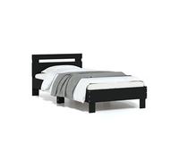 vidaXL Cadre de lit 838569 en bois d'ingénierie avec tête de lit noir 75x190 cm