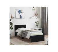 vidaXL Cadre de lit sans matelas avec tête de lit noir 75x190 cm