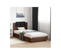Bedframe met hoofdbord en LED bruin eikenkleur 90x200 cm3210037
