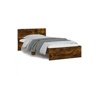 Vidaxl Cadre De Lit Tête De Lit Et Lumières Led Chêne Fumé 100x200 Cm Multicolore