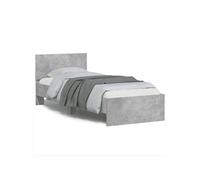 vidaXL Bedframe met hoofdbord en LED-verlichting betongrijs 75x190 cm838844 Gris G