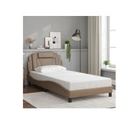 Vidaxl Cadre De Lit Avec Tête De Lit Cappuccino 100x200 Cm Similicuir