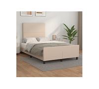 Vidaxl Cadre De Lit Avec Tête De Lit Cappuccino 120x200 Cm Similicuir