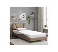 vidaXL Cadre de lit avec tête de lit Cappuccino 90x200 cm Similicuir