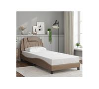 Bedframe met hoofdbord kunstleer cappucinnokleurig 80x200 cm3208058