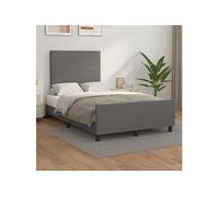 Bedframe met hoofdbord kunstleer grijs 120x200 cm3125443