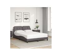 vidaXL Bedframe met hoofdbord kunstleer grijs 120x200 cm3208173 Gris G