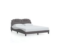 Vidaxl Cadre De Lit Avec Tête De Lit Gris 160x200 Cm Similicuir Gris