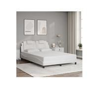 Bedframe met hoofdbord kunstleer wit 120x200 cm3208083