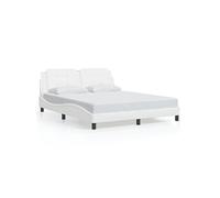 Bedframe met hoofdbord kunstleer wit 160x200 cm3208192
