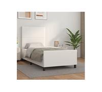 Vidaxl Cadre De Lit Avec T?Te De Lit Blanc 80x200 Cm Similicuir Blanc