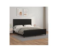 3125463 vidaXL Cadre de lit avec tête de lit Noir 180x200 cm Similicuir