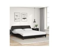 Bedframe met hoofdbord kunstleer zwart 180x200 cm373238