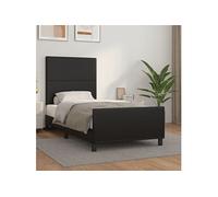 Vidaxl Cadre De Lit Avec Tête De Lit Noir 80x200 Cm Similicuir Noir