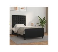 Vidaxl Cadre De Lit Avec Tête De Lit Noir 80x200 Cm Similicuir Noir