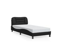 Vidaxl Cadre De Lit Avec Tête De Lit Noir 90x190 Cm Similicuir Noir