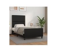 vidaXL Bedframe met hoofdbord kunstleer zwart 90x200 cm3125488 Noir G