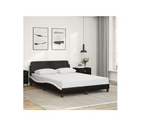 Vidaxl Cadre De Lit Et Tête De Lit Noir Et Blanc 120x200 Cm Similicuir Multicolore